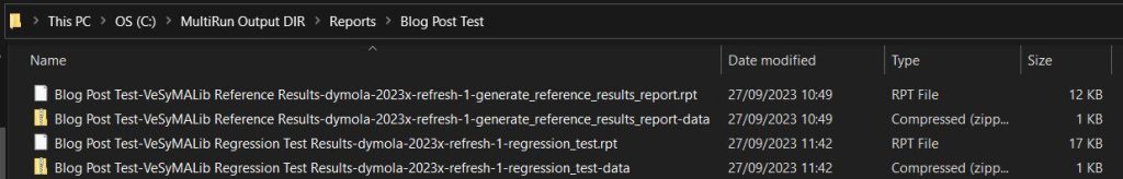 Report file naming showing regression or reference data sets