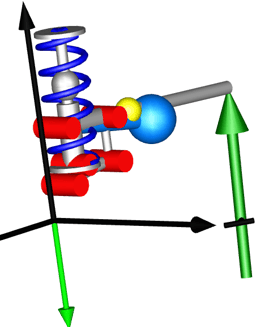 Figure 7b. Built-in visualisation for the rear suspension. CAD files can also be attached for more realistic rendering as per the vehicle body. 