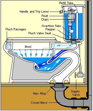 Basic schematic of the flushing toilet system