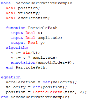 Figure 3. Example of taking multiple derivatives of a function with smoothOrder.