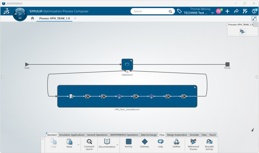 Optimierungs- und Simulationsschleife in 3DEXPERIENCE Process Composer