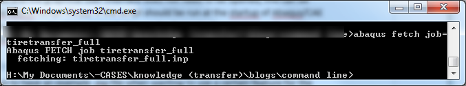 Fetch Command Windows Submitting Abaqus Commands Through the Command Window