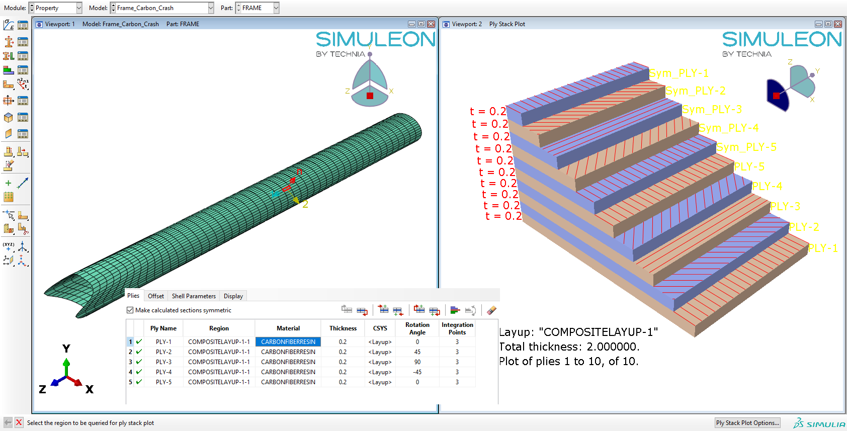 Simulating Composite Materials in Abaqus: A Case Study on Bike Frames